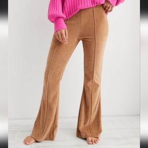 Aerie Ribbed Velour Flare Pants